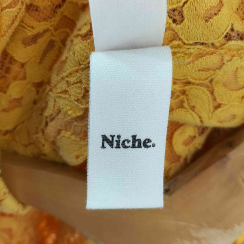 ニッチ niche. OPEN COLLAR S/S SHIRTS-LACE FLOWER メンズ import:L